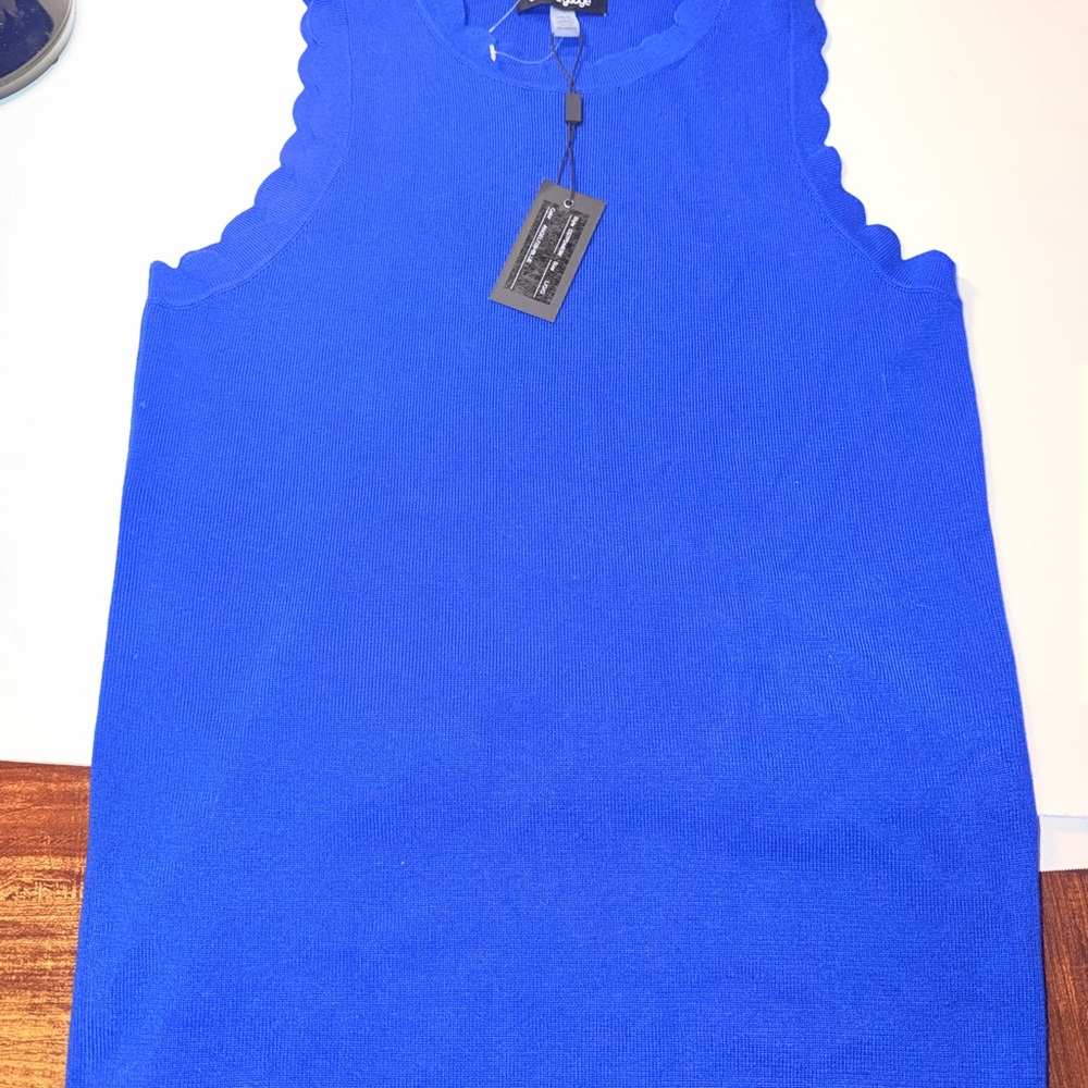 Cable & Gauge Royal Blue Scalloped Tank Top